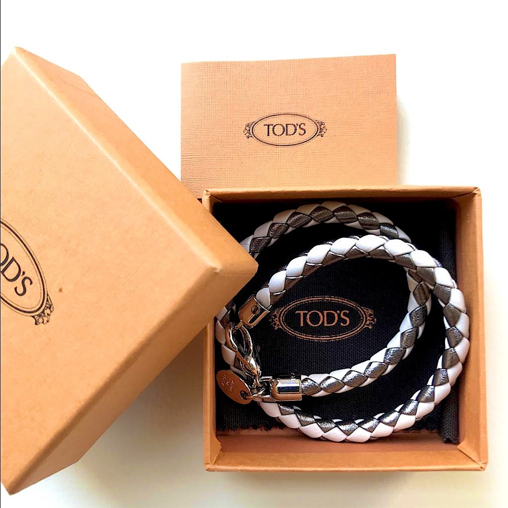 TOD’S Woven Leather Double-wrap Bracelet